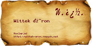Wittek Áron névjegykártya